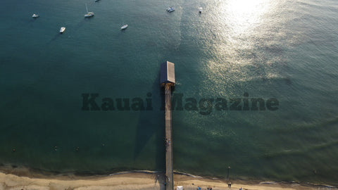 Kauai Digital Photo - Hanalei Pier From Above