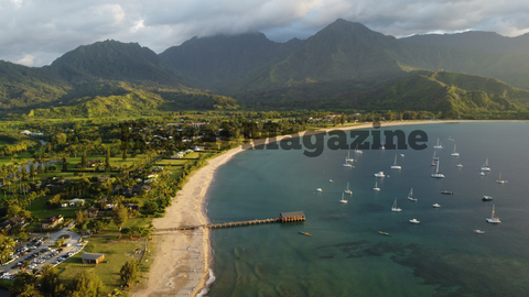 Kauai Digital Photo - Bird's-Eye View of Hanalei Bay